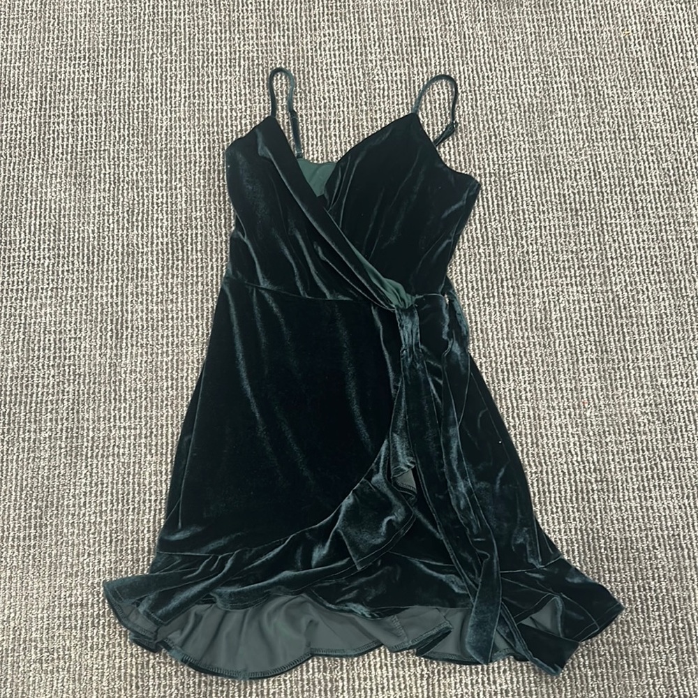Green velvet tie dress from Altered State size small